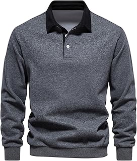 MakingDa Mens Sweatshirts Polo Collar Long Sleeve Pullover