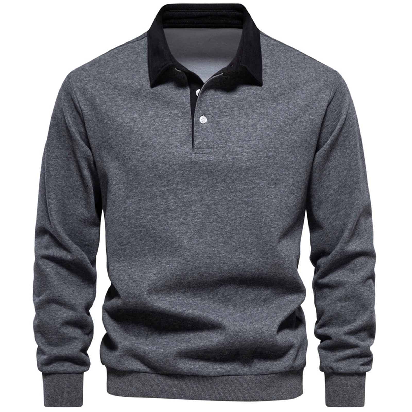 MakingDa Mens Sweatshirts Polo Collar Long Sleeve Pullover