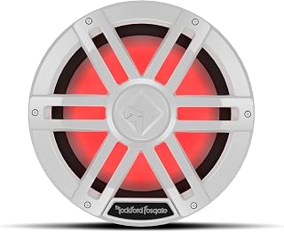 Rockford Fosgate M1D4-12 Color Optix 12" Marine Subwoofer – White | 4-Ohm Dual Voice Coils, Offering Ultra Bright Multicolor LED Lighting Experience