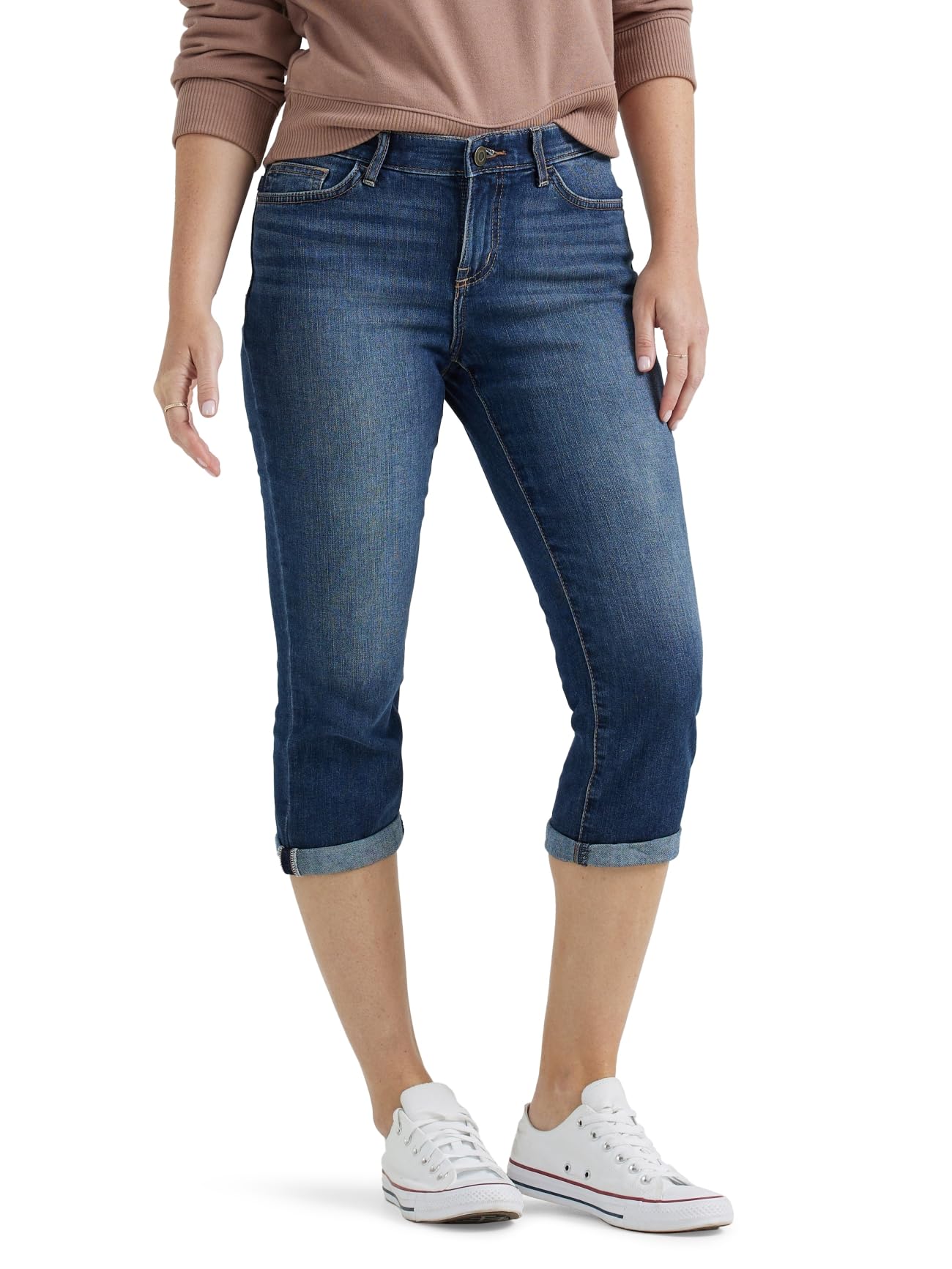 Lee Flex Motion Damen-Caprijeans mit regulärer Passform und 5 Taschen