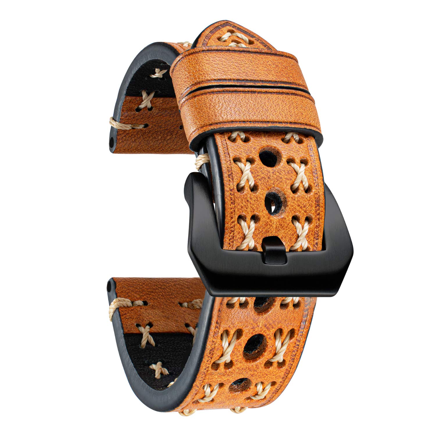 BINLUN Leather Watch Band Leather Watch Strap Men's Vintage Leather Watch Strap 