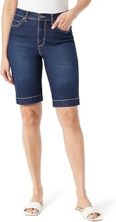 Gloria Vanderbilt Amanda Bermuda taille haute standard pour femme, Bleu madison, 48