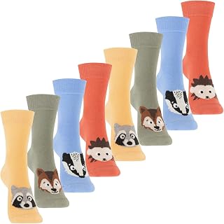 Footstar 8 Pairs of Colourful Sports Socks for Girls and Boys