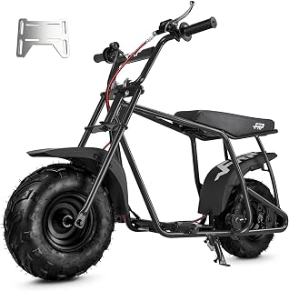 GMB100 Mini Bike Frame Kit, Rolling Chassis, Engine Not Included, 220 lbs | Universal Engine Mount Plate, Hydraulic Disc Brake, Front Fork, Tires, Wheels, Seat & Handlebars,Black