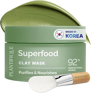 PLANTIFIQUE Clay Mask for Pore Cleansing – Dermatologically Tested, 110g