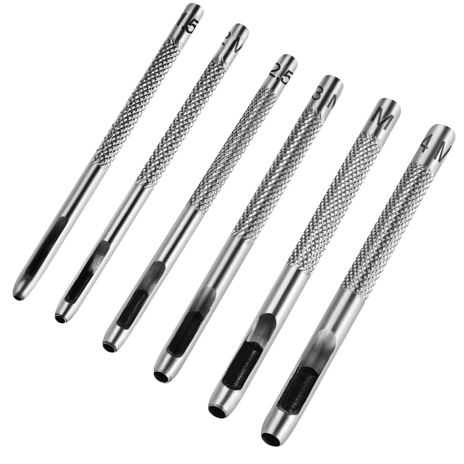 Leather Hollow Punch Set 6pcs Heavy Duty Hole Punch for Belts, Watch Bands | 6 S