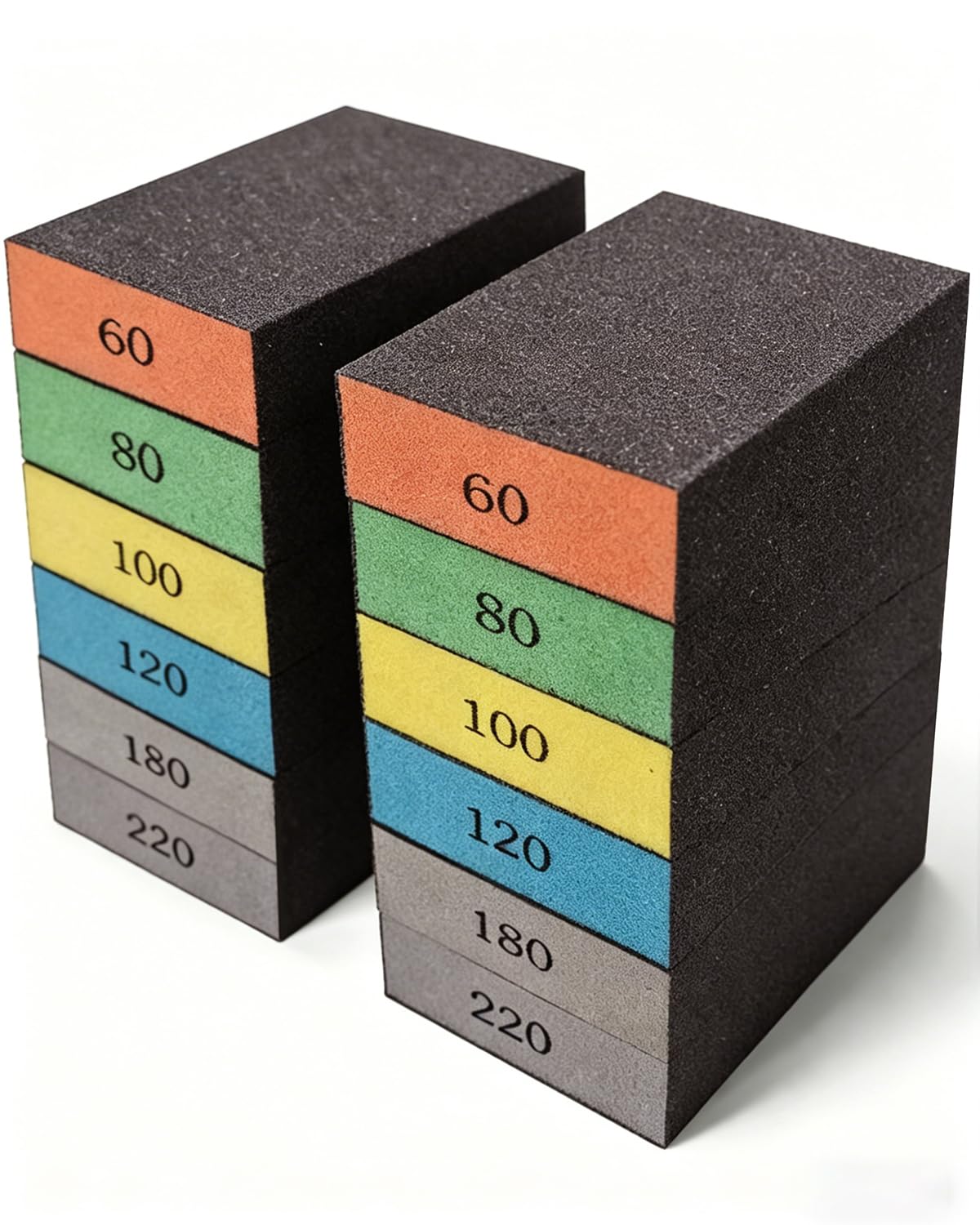 12Pcs Sanding Block Sponge Set, Reusable Sandpaper for Wood & Drywall | 60/80/10