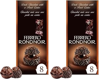 FERRERO Rondnoir Fine Dark Chocolate Bag; 8 Individually Wrapped Chocolates; 80g (Pack of 2)