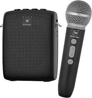 WinBridge Wireless Voice Amplifier with Microphone for Teachers,Tour Guides | Portable PA System with Wireless Handheld Mic, Bluetooth Speaker for Classroom, Public Speaking & Outdoor Events WB009