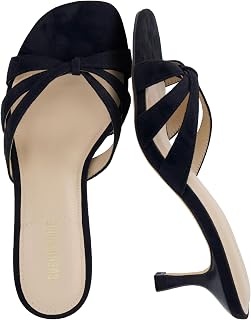 CUSHIONAIRE Malta Women's Strappy Sandals Elegant Open Toe Low Heel Memory Foam Comfort Sandals Black 8.5