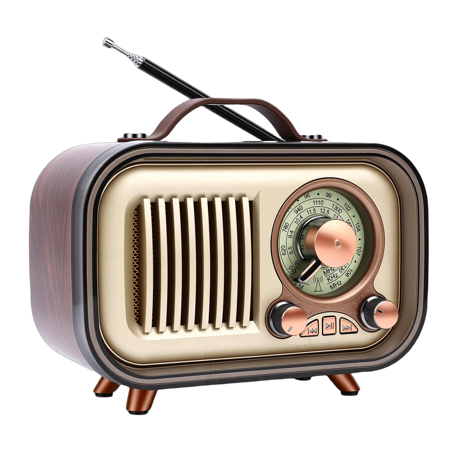 Retro Bluetooth Speaker Radio, Portable AM FM SW Radio | ABS Material, 2000mAh R