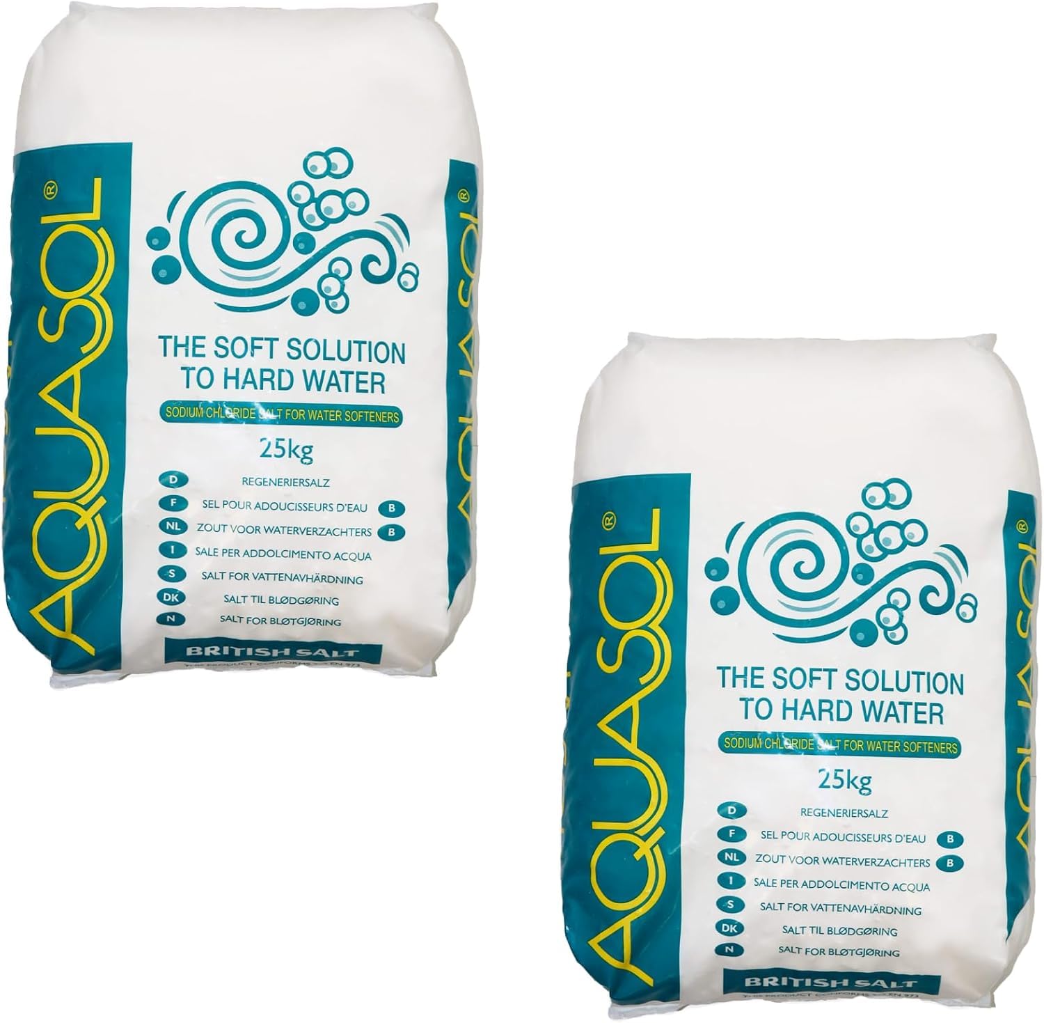 AQUASOL Tablet Salt | 2 x 25Kg Salt Tablets | for Tablet Salt Water Softeners | 