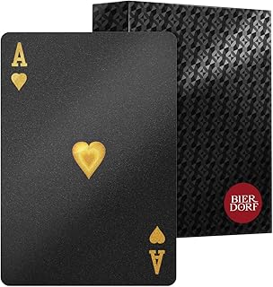 BIERDORF Waterproof Playing Cards Plastic Playing Cards Deck of Cards Gift Poker (Black Diamond)
