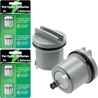 Dog Collar Batteries for R21 R22 R51 and Microlite Collar Battery, High Capacity Compatible with Invisible Fence Receiver Collar Batteries, 4 Packs Lasting Replacement Pet 3V Batteries - Gray