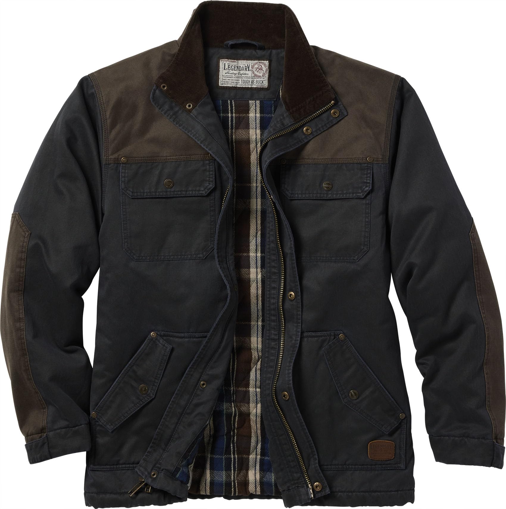 Legendary Whitetails Mens Chore Coat Tough as Buck Collection, Flannel Lined Bar