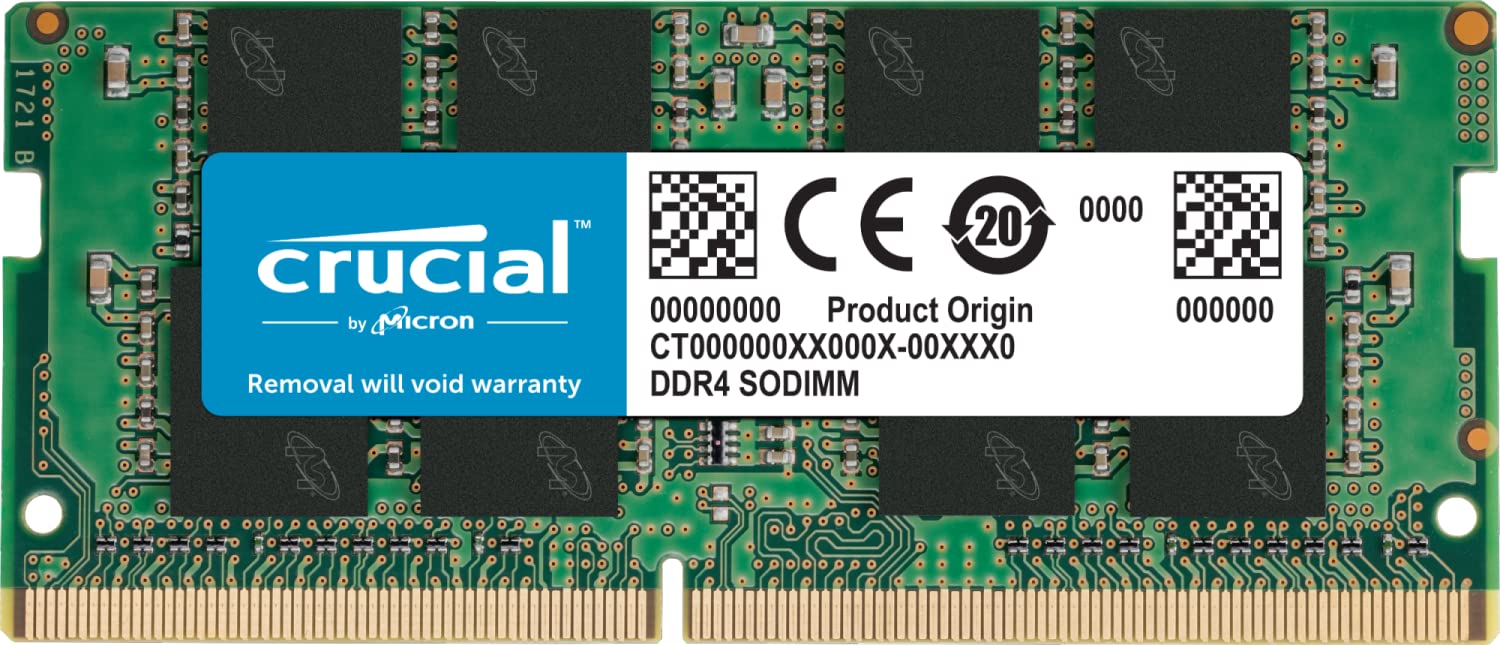 Crucial 16GB DDR4 RAM, 3200MHz CL22 (or 2933MHz or 2666MHz) Laptop Memory, SODIM