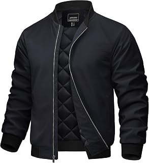 TACVASEN Men's Bomber Jacket Fall Winter Warm Full Zip Windbreaker Jackets