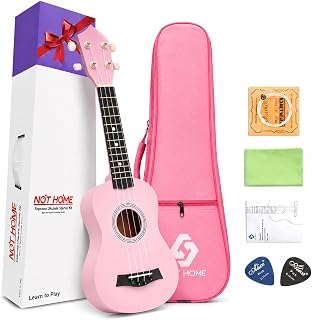 Soprano Ukulele Beginner, 21 Inch Basswood kids Ukuleles Starter Kit Pink | Ukulele for Kids with Gig Bag Spare Strings and Picks