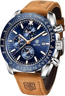 BENYAR Men's Watch 3ATM Waterproof Quartz Movement Watches for Men Men's wristwatches Multifunctional Chronograph with Calendar Luminous Analogue dial Date Display Business Casual