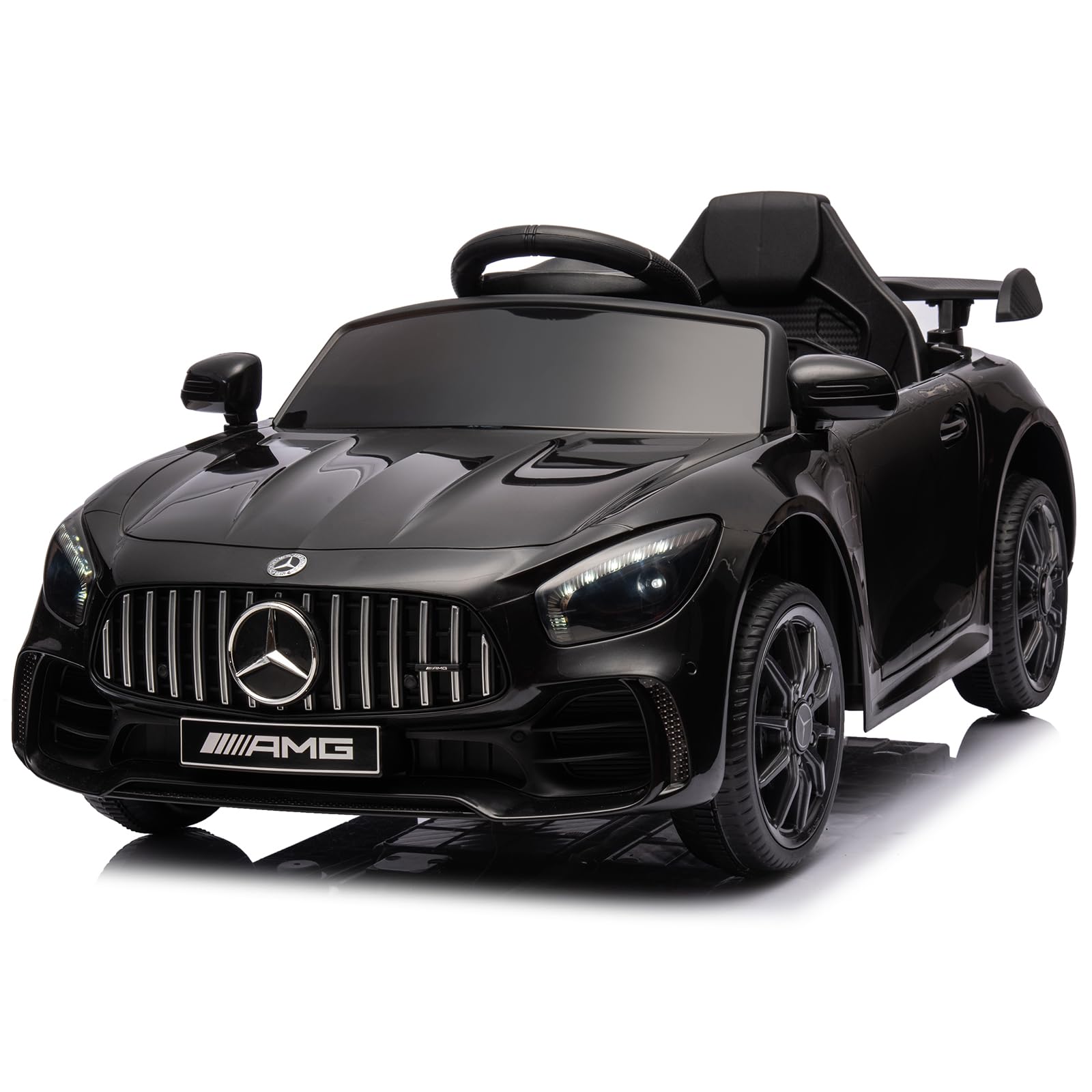 Winado 12V Licensed Mercedes Benz AMG GTR Kids Ride on Electric Car, Black | Ele