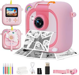 ARNSSIEN Kids Camera Instant Print,1080P,180°Flip Lens,2.4" Screen | Instant Print Camera for Kids,Kids Camera with Photo&Video,3 Print Paper Rolls,Birthday Present for Boys&Girls Ages 3-12,M2