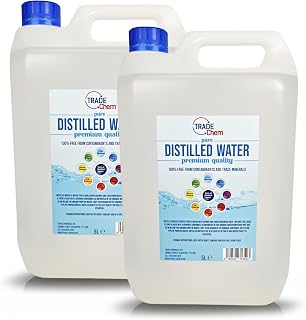 Pure Chem Distilled Water Ironing Water - CPAP Machines, Steam Irons | 2x5L Purified distilled water for CPAP machines, steam irons, batteries, radiators, cleaning, cosmetics and plants