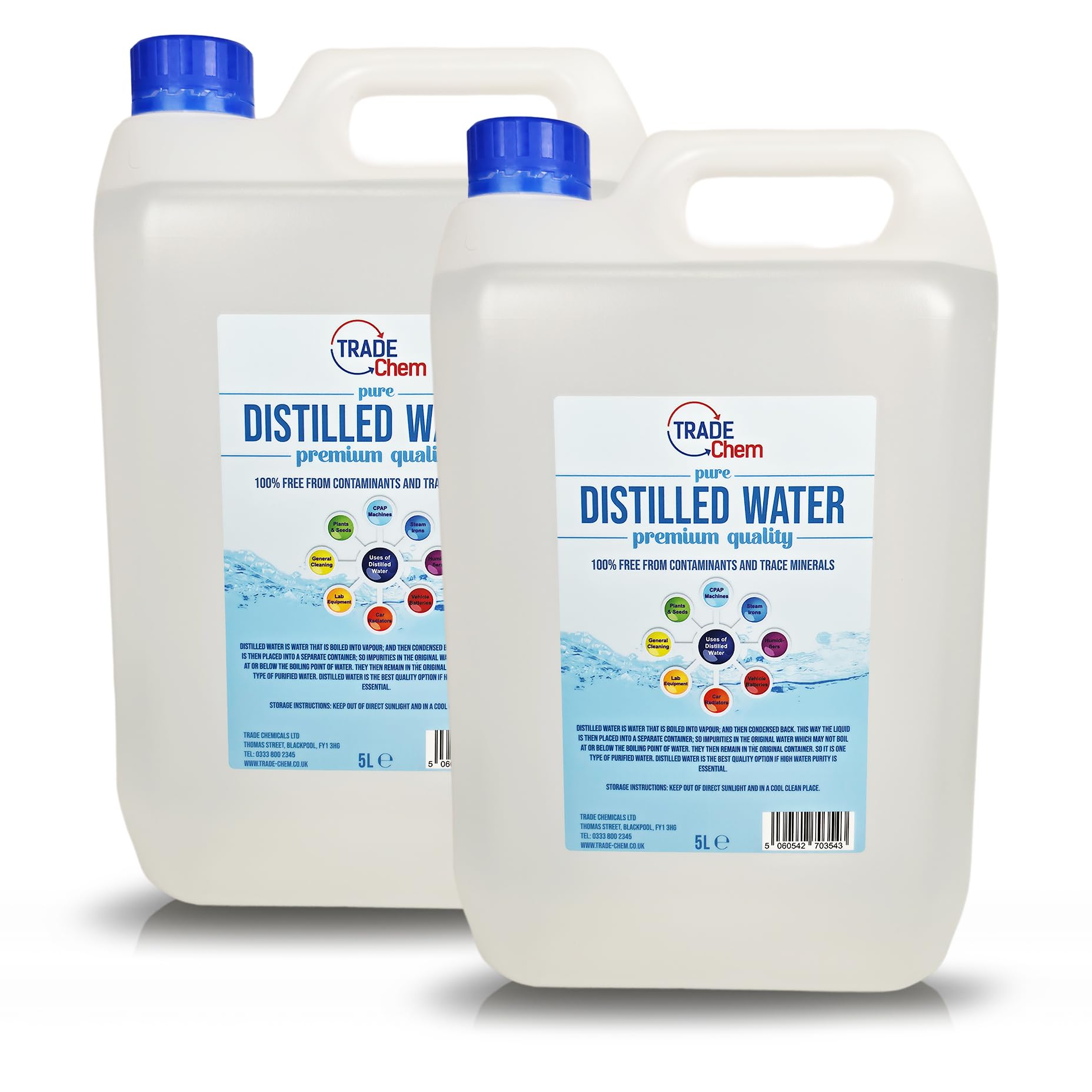 Pure Chem Distilled Water Ironing Water - CPAP Machines, Steam Irons | 2x5L Puri