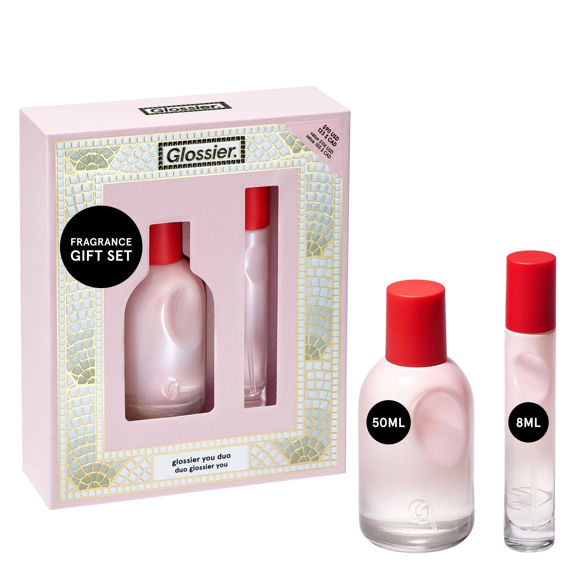 Glossier You Duo Perfume Gift Set, Unisex Skin-Scent Enhancer, 50ml + 8ml | Warm