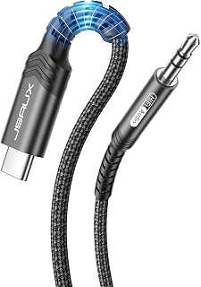 JSAUX USB C to 0.3 cm Jack 0.5 m Cable, USB C to 0.3 cm Audio Aux Car Stereo Headphone Cable Compatible with iPhone 16 Pro Max/16 Plus Samsung Galaxy S24 S23 S22 S21 Ultra, Huawei P40-Black