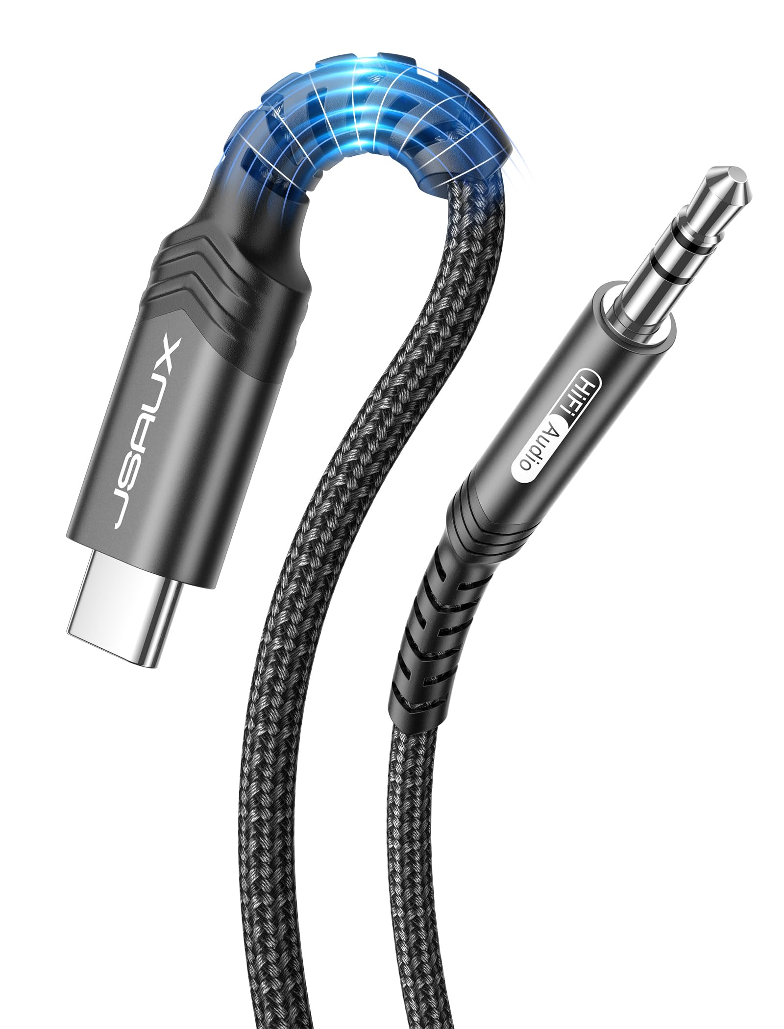 JSAUX USB C to 0.3 cm Jack 0.5 m Cable, USB C to 0.3 cm Audio Aux Car Stereo Hea
