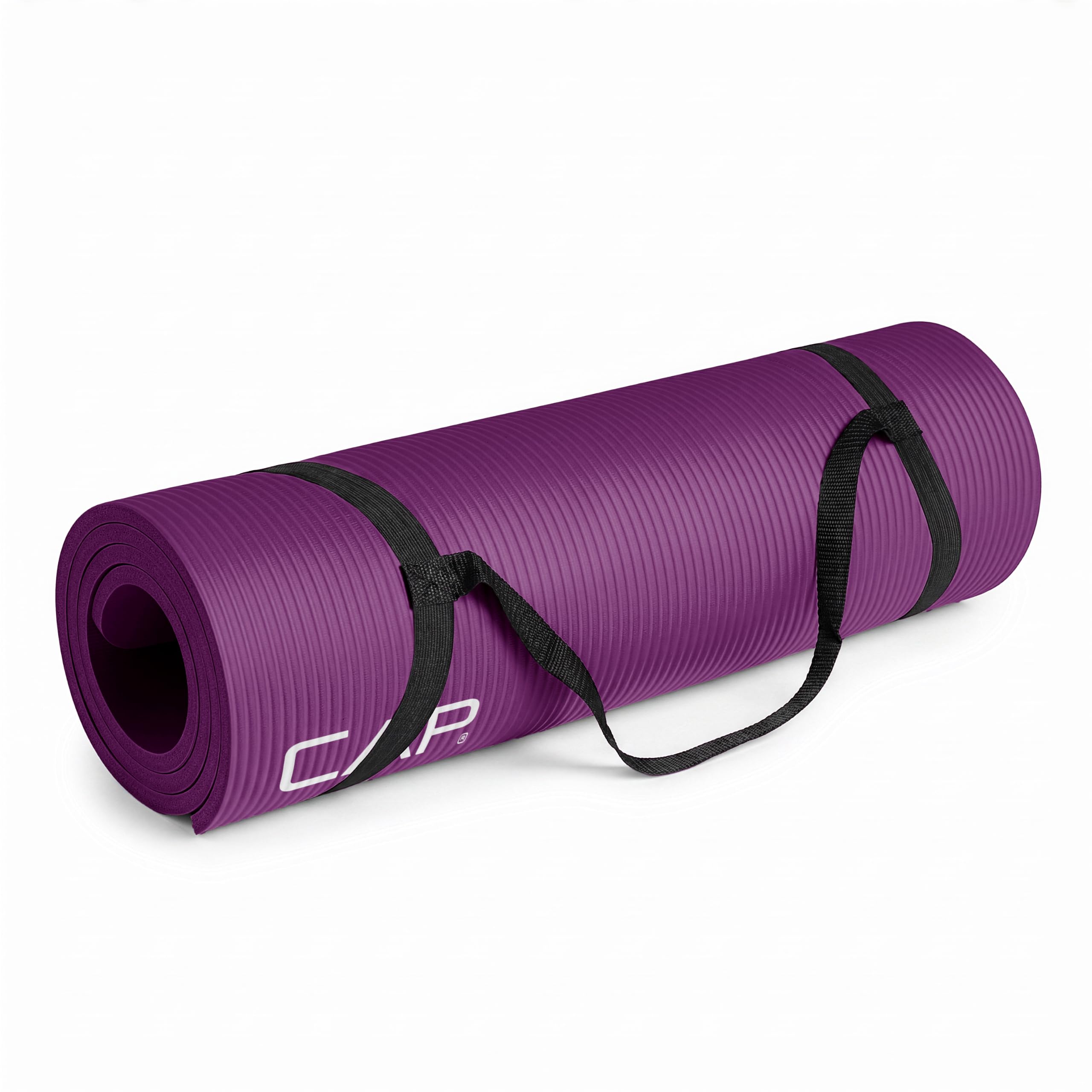 CAP 1/2" Thick Yoga Mat, Exercise & Workout Mat with Strap, Wine | Latex-free NB