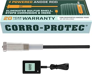 Corro-Protec Powered Anode Rod for Water Heater | 24-Hour Sulfur Smell Removal. Stops Corrosion & Reduces Sediment Buildup in Tank. 20-Year Warranty. WQA-Certified.