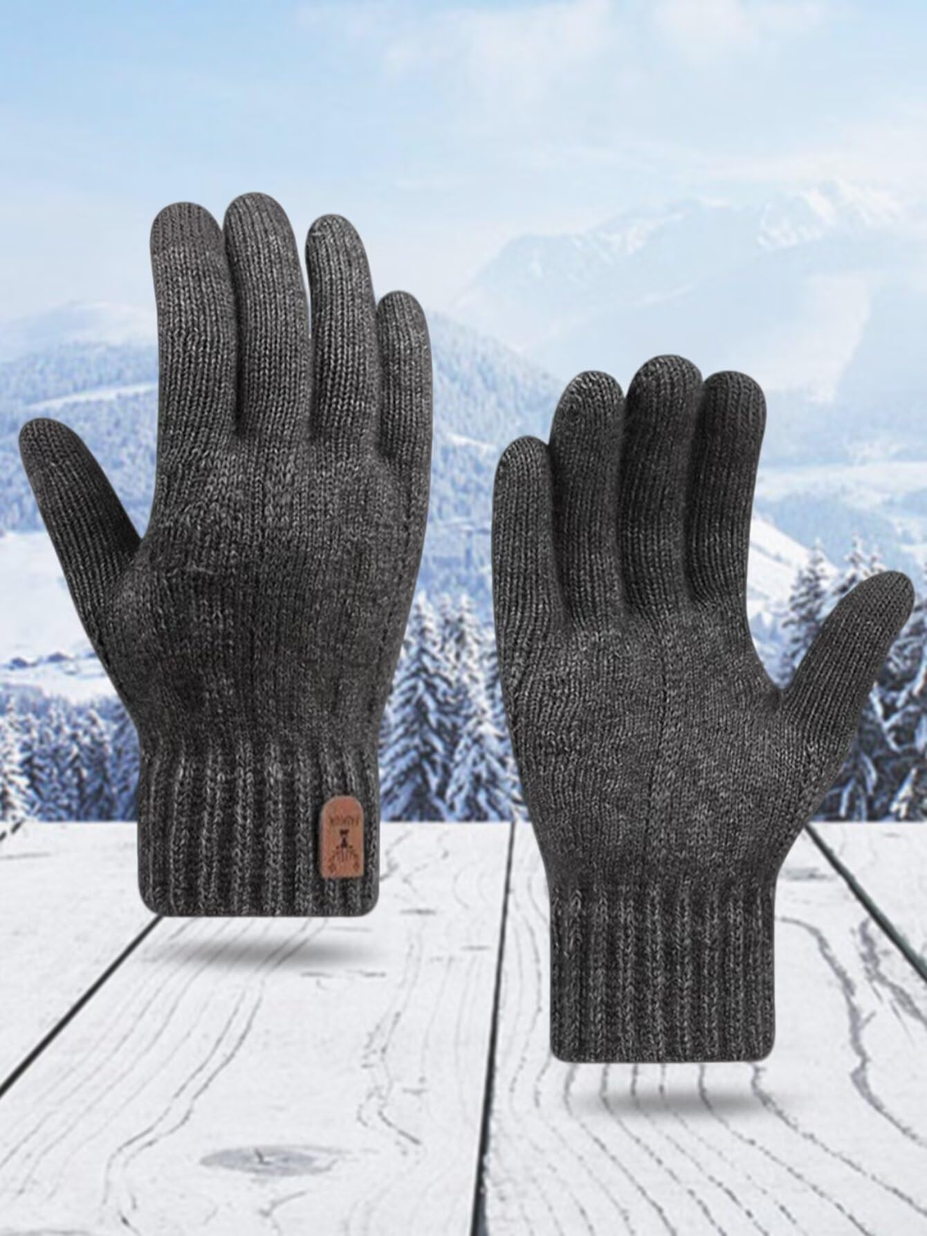 Touch Screen Gloves Men Women Warm Knit Winter Gloves Fleece Lined Phone Skiing 