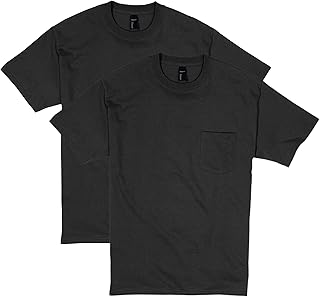 Hanes Mens Mens 2 Pack Short Sleeve Pocket Beefy-tT-Shirt