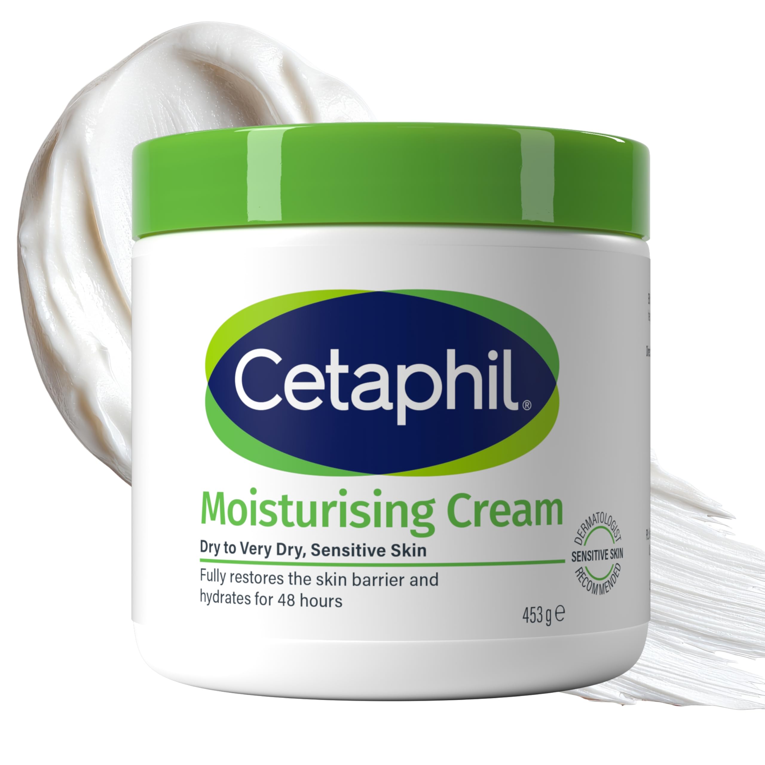 Cetaphil Moisturising Body Cream Tub 453g | For Dry to Very Dry Sensitive Skin, 