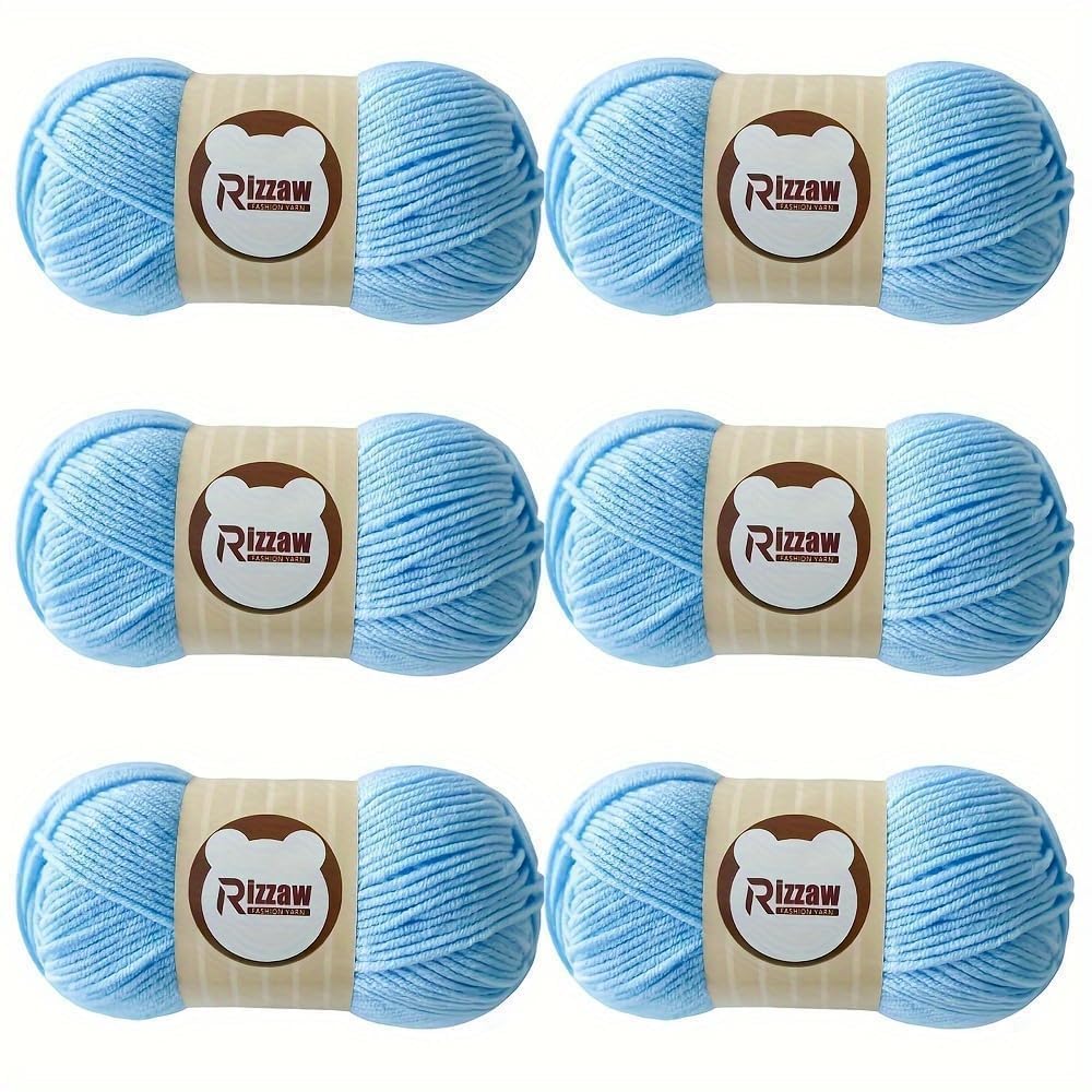Set of 6 balls of soft yarn for beginners, 50 g/ball for crochet, clothing and b