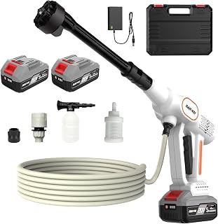 NANWEI Cordless High Pressure Washer, 2 4.0 Ah Large Capacity Batteries, Brushless, Rechargeable Car Washer, Small and Lightweight, Self-Priming, 6-in-1 Nozzle/Foam Nozzle Included