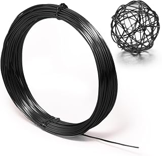 Aluminum Craft Wire, 33 Feet Bendable for Jewelry Making, Sculpting, Floral, Wreath, Crafting, Wire Wrapping, Beading Wire, Christmas Ornaments (Black, 18 Gauge)