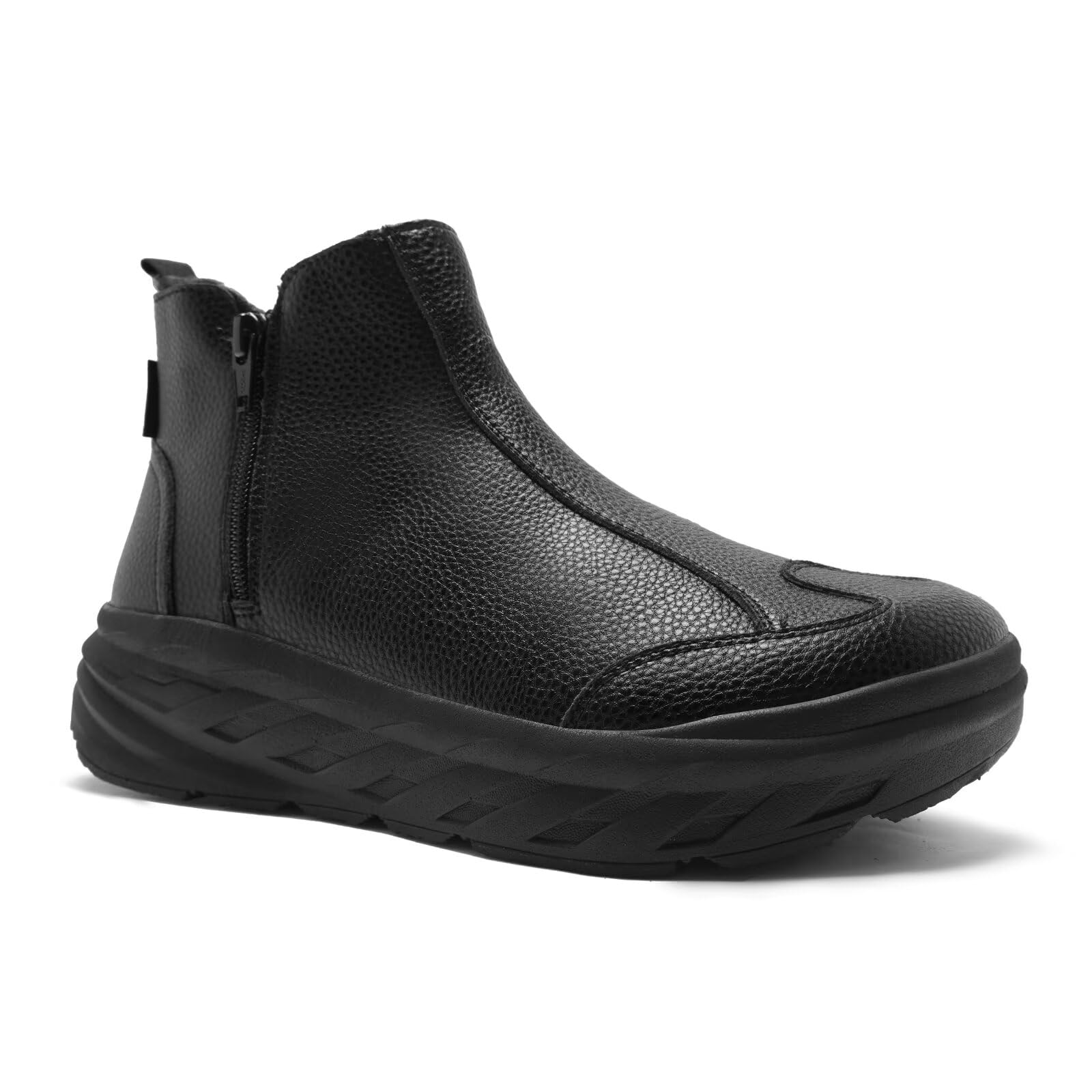 Men's Orthopedic Diabetic Winter Boots: Wide Toe Box Comfortable Arch Support Pl