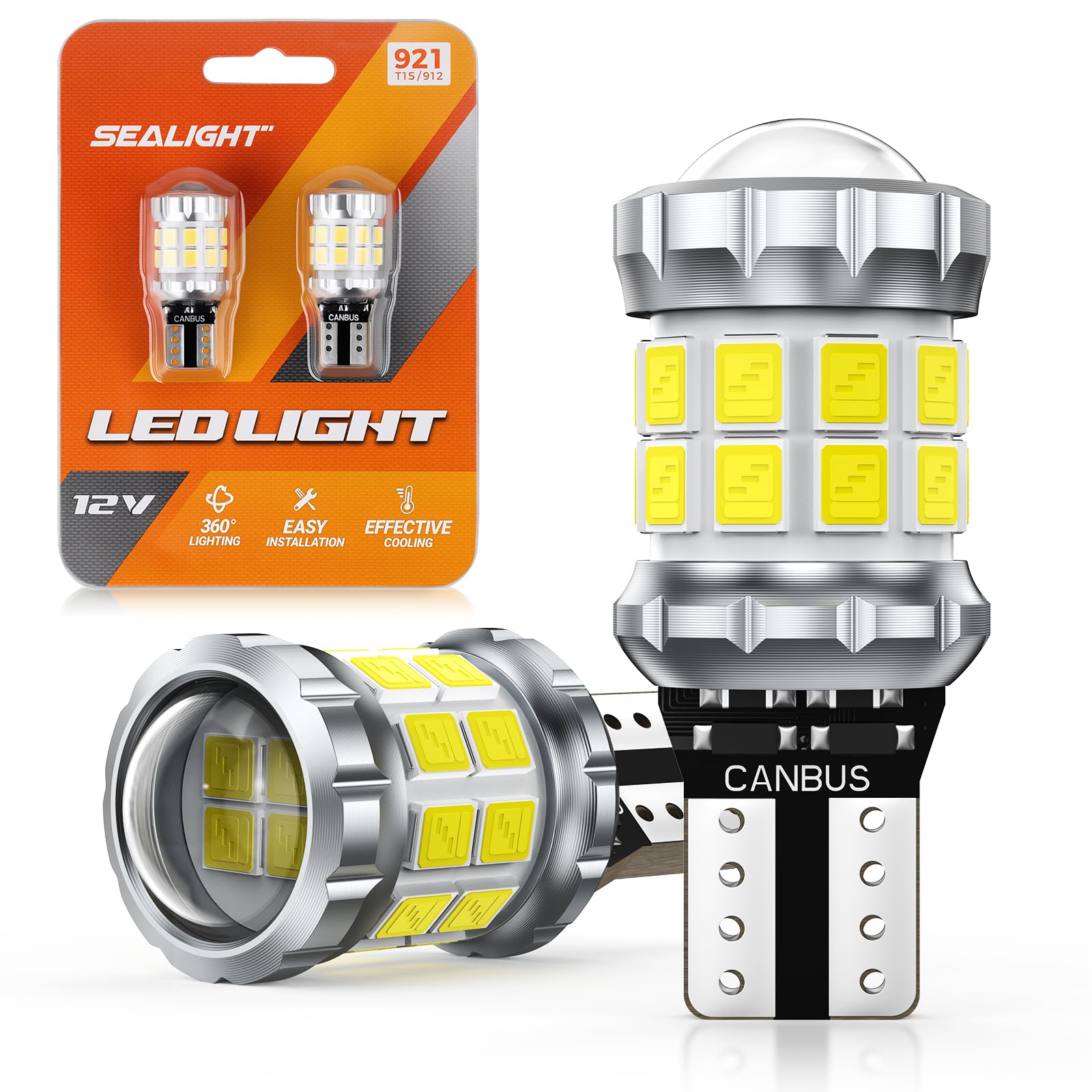 SEALIGHT 2026 Latest 921 LED Bulb, 700% Super Bright 912 T15 Led Reverse Light, 