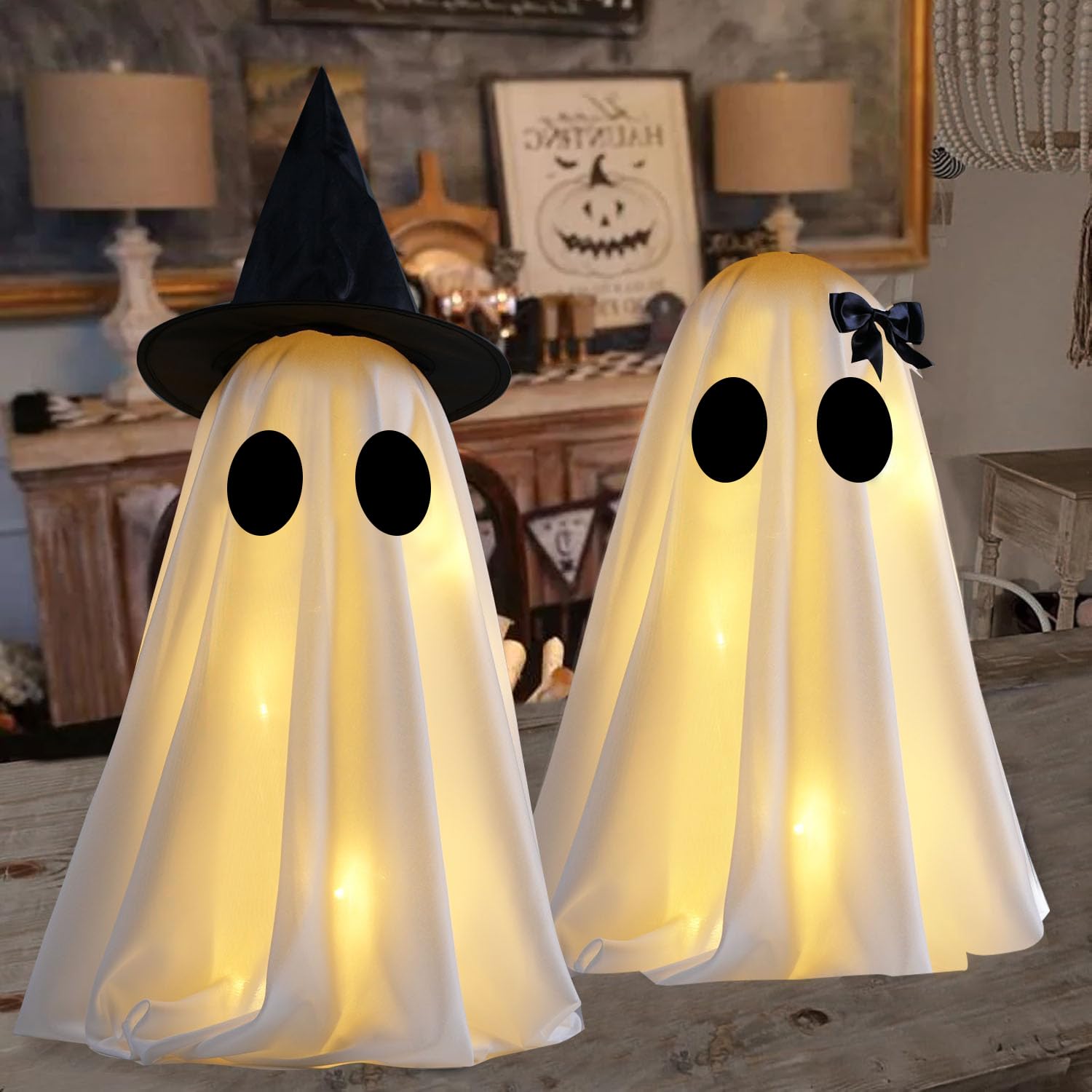KIWDY Halloween Ghost Decorations, Spooky Ghost for Halloween Decor Indoor | Set