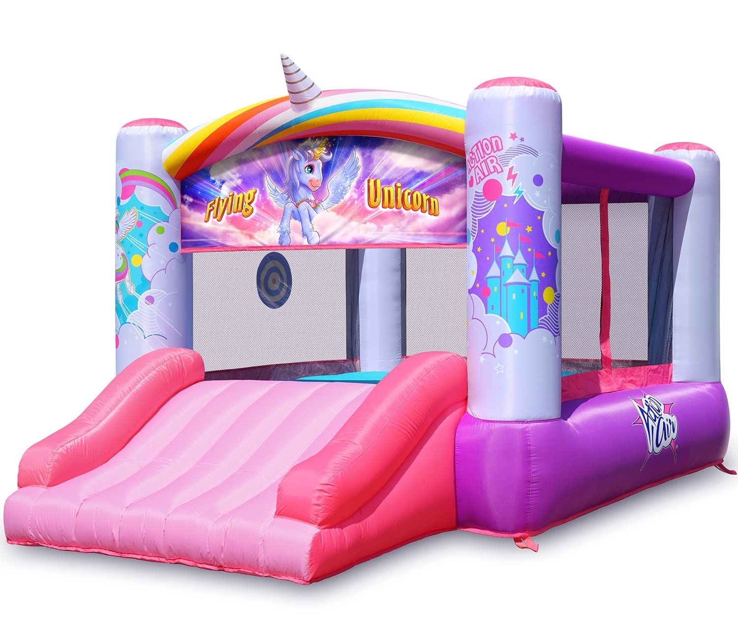 Action Air Bounce House, Princess Inflatable Bounce House with Blower, Pink Boun