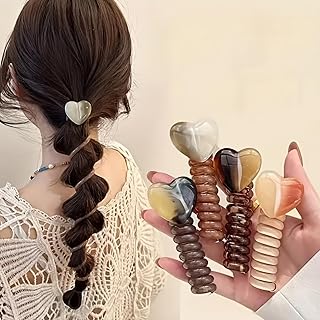 4 Pcs Hair Ties Spiral Hair Ties Telephone Ropes for Thick Hair Ponytail Holder Accessories for Women