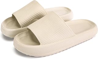 rosyclo Cloud Slippers for Women Men Massage Shower Bathroom Non-Slip Quick Dry Open Toe Super Soft Comfortable Thick Sole Home House Cloud Cushion