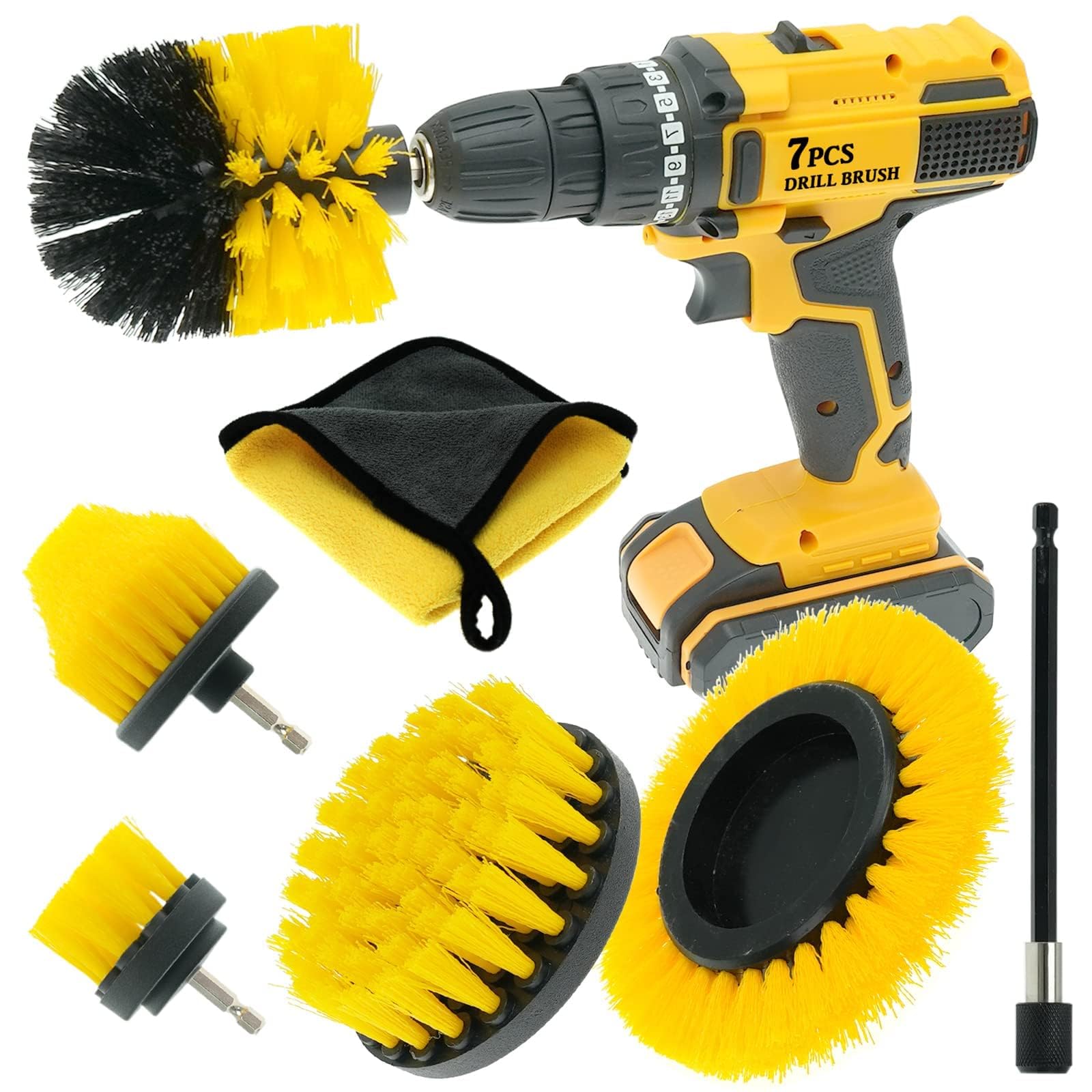 Sayutie 7pcs Drill Brush Attachment Power Scrubber Cleaning Brush Grout Cleaner 