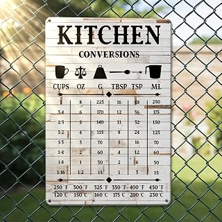 Funny Kitchen Conversions Retro Metal Wall Sign for Home Kitchen Farmhouse Cafe Dining House Warming Decor Kitchen Gifts for Men Chef and