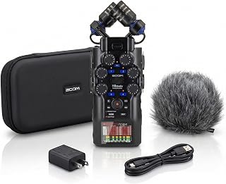 Zoom H6studio 8-Track 32-Bit Float Recorder Bundle with APH-6st Accessories | Includes Zoom APH-6st Accessory Pack with hairy windscreen, padded case, AC adapter and USB-C cable.