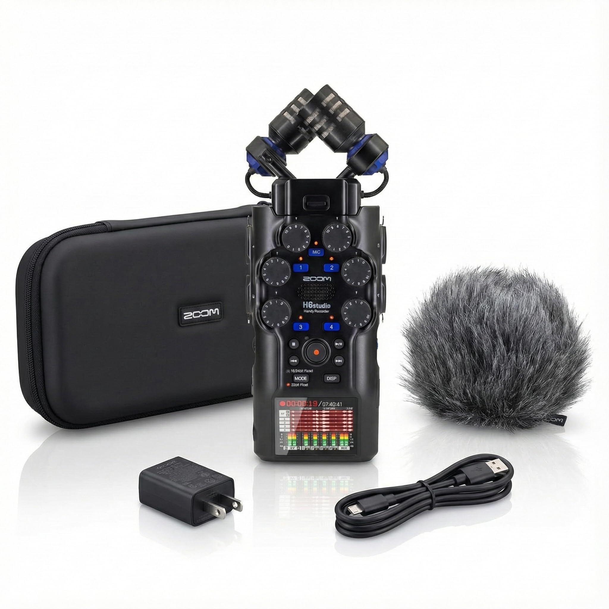 Zoom H6studio 8-Track 32-Bit Float Recorder Bundle with APH-6st Accessories | In