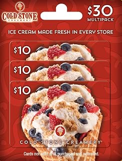 Cold Stone Creamery Physical Gift Cards (Multipack of 3X$10) - $30
