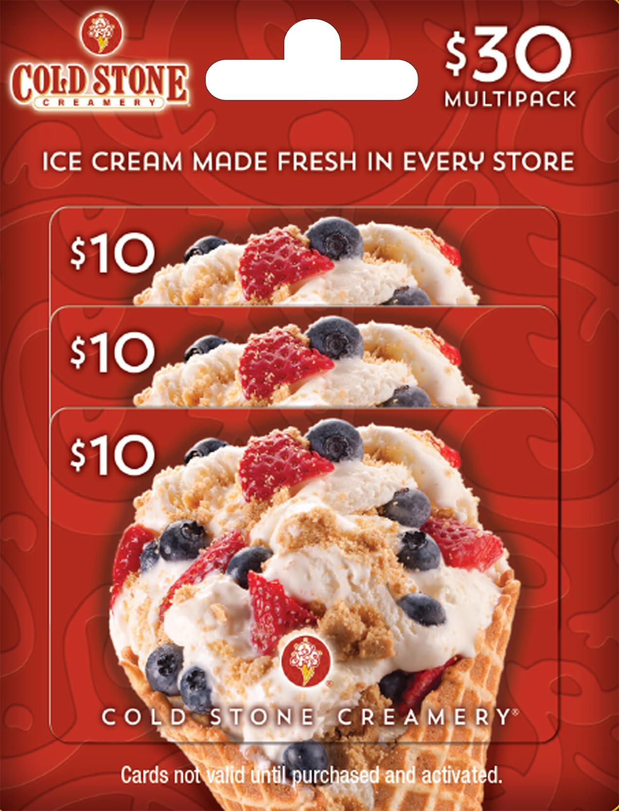 Cold Stone Creamery Physical Gift Cards (Multipack of 3X$10) - $30
